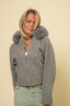 Faux Fur Sweater - Gray