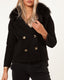 Double Button Cashmere Coat - Black