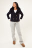 Double Button Cashmere Coat - Navy