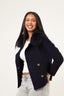 Double Button Cashmere Coat - Navy