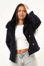 Double Button Cashmere Coat - Navy