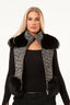 Tweed Vest With Fur - Black