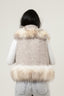 Tweed Vest With Fur - Beige