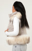 Tweed Vest With Fur - Beige