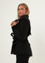 Shawl Collar Cashmere Coat - Black