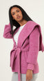 Shawl Collar Cashmere Coat - Pink