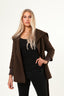 Shawl Collar Cashmere Coat - Brown