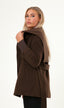 Shawl Collar Cashmere Coat - Brown