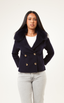 Double Button Cashmere Coat - Navy