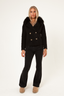 Double Button Cashmere Coat - Black